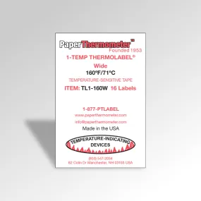 1-Temp THERMOLABEL® 160°F/71°C Wide
