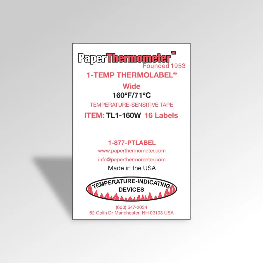 1-Temp THERMOLABEL® 160°F/71°C Wide
