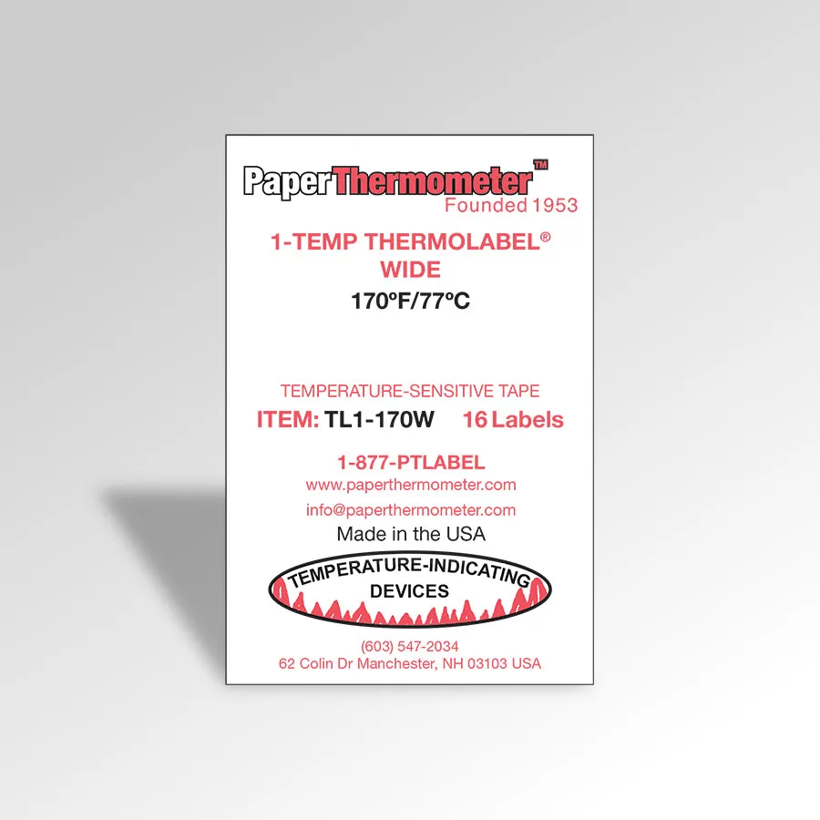 1-Temp THERMOLABEL® 170°F/77°C Wide