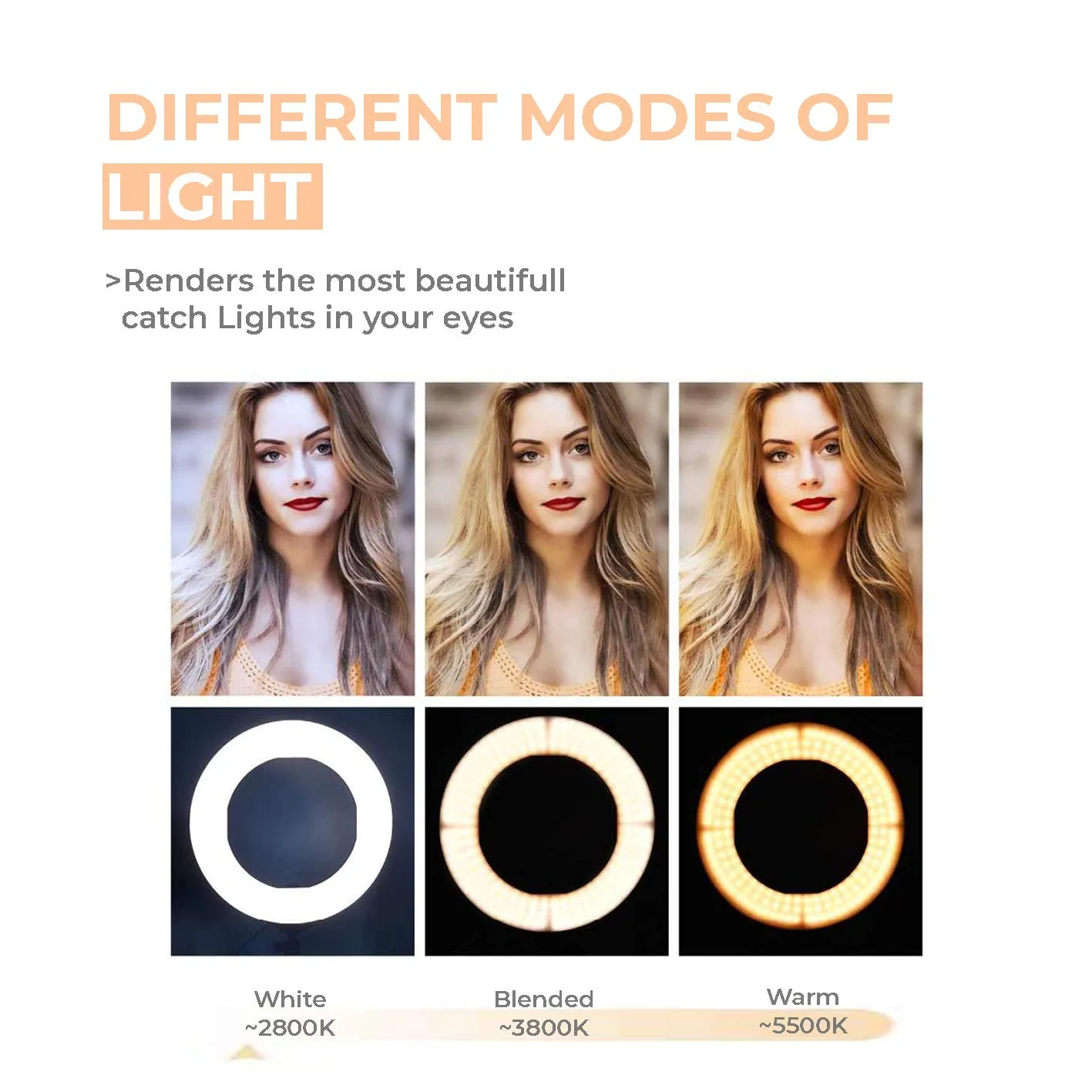 12 Inches Portable LED Ring Light with 3 Color Modes Dimmable Lighting | for YouTube, Photo-Shoot, Video Shoot, Live Stream, Makeup & Vlogging
