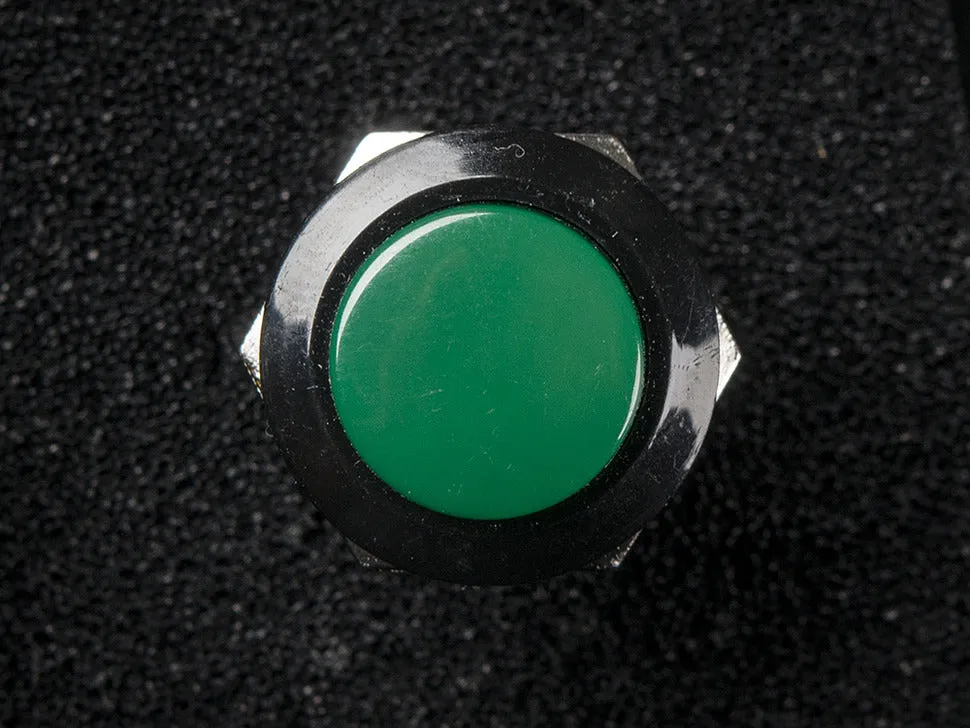 16mm Panel Mount Momentary Pushbutton -  Green