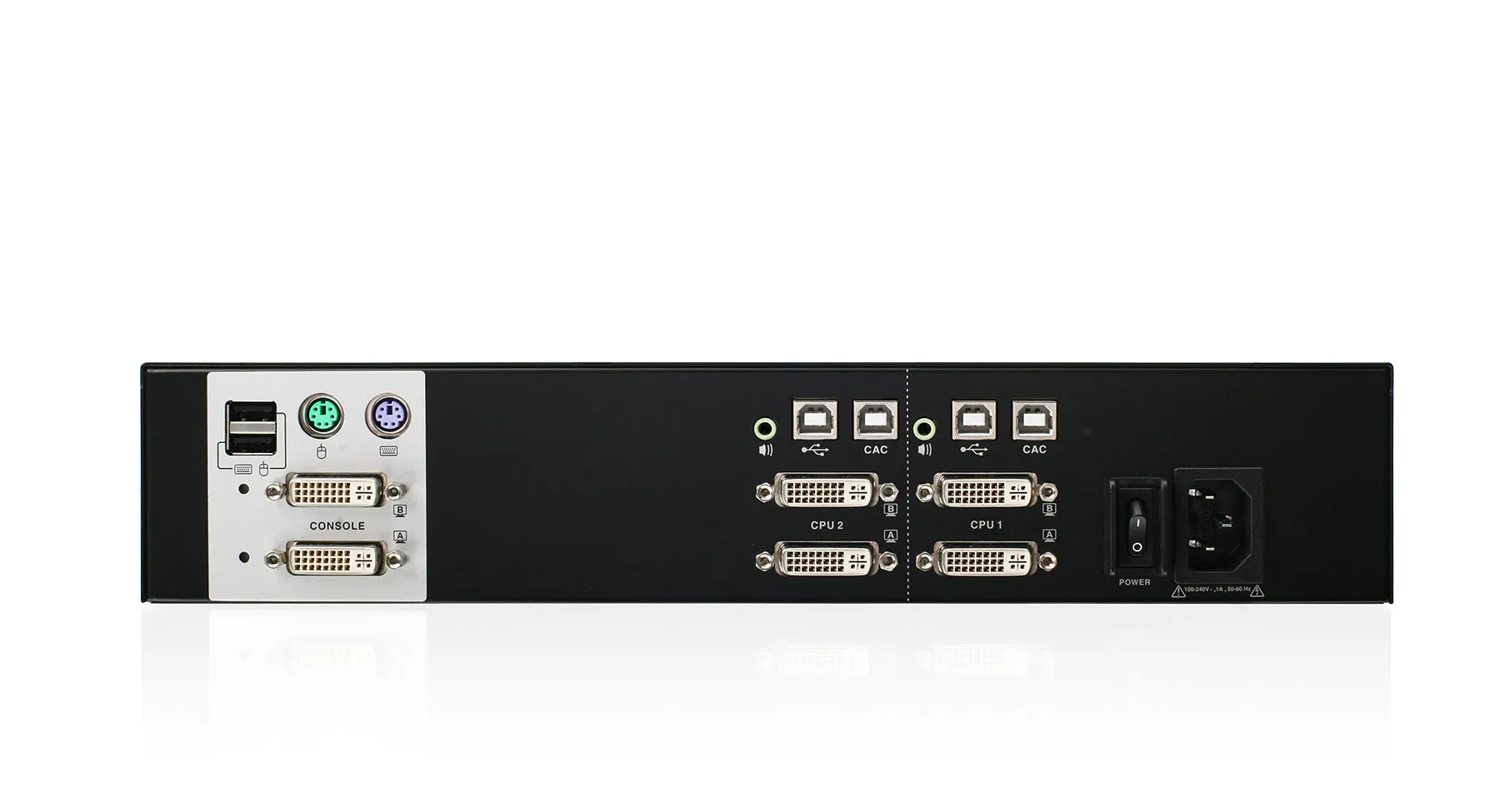 2-Port Dual View Dual-Link DVI Secure KVM Switch (TAA)