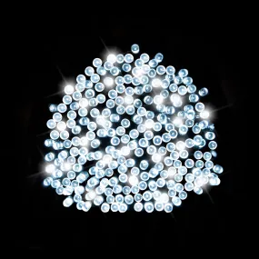 200 Bright White LED Solar Fairy Lights - Dual Powered via USB