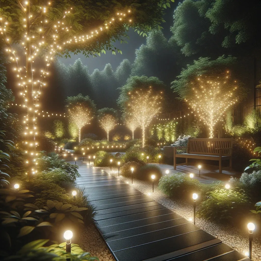 200 Warm White LED Solar Fairy Lights - Dual Powered via USB