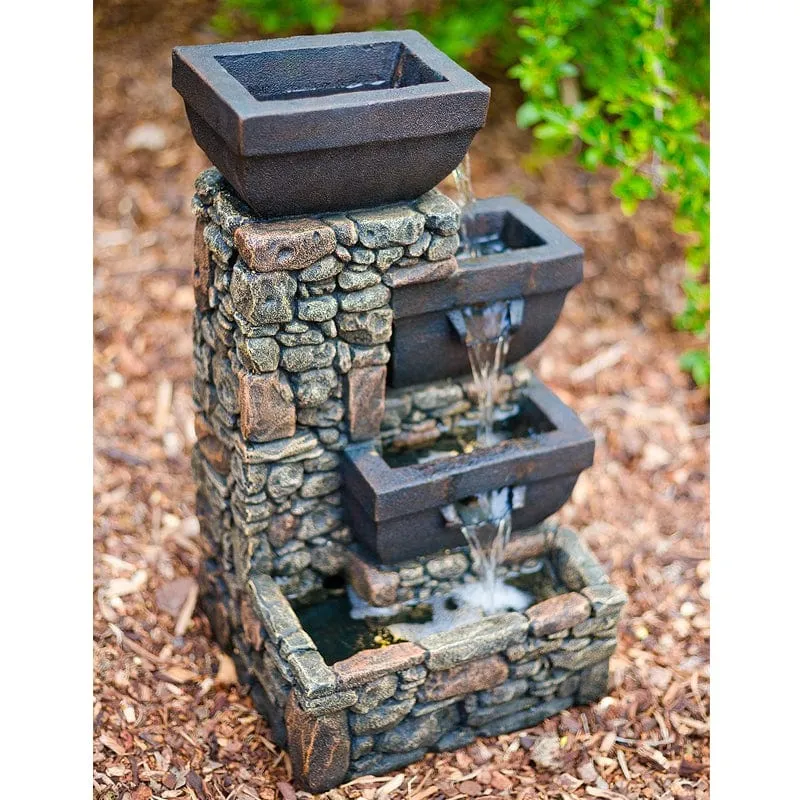 20" Catania 4-Tier Cascading Waterfall Fountain with LED Lights