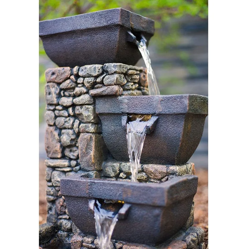 20" Catania 4-Tier Cascading Waterfall Fountain with LED Lights