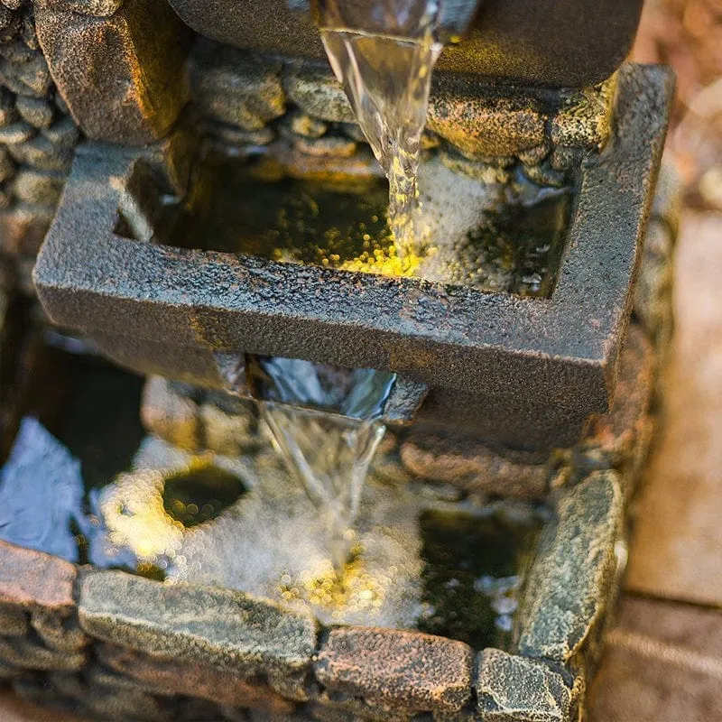 20" Catania 4-Tier Cascading Waterfall Fountain with LED Lights