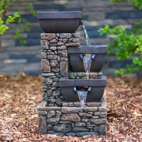 20" Catania 4-Tier Cascading Waterfall Fountain with LED Lights
