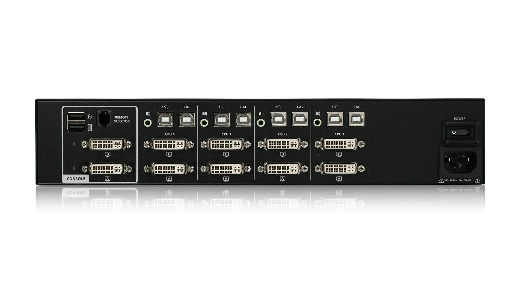 4-Port Dual View DVI Secure KVM Switch w/Audio and CAC Support