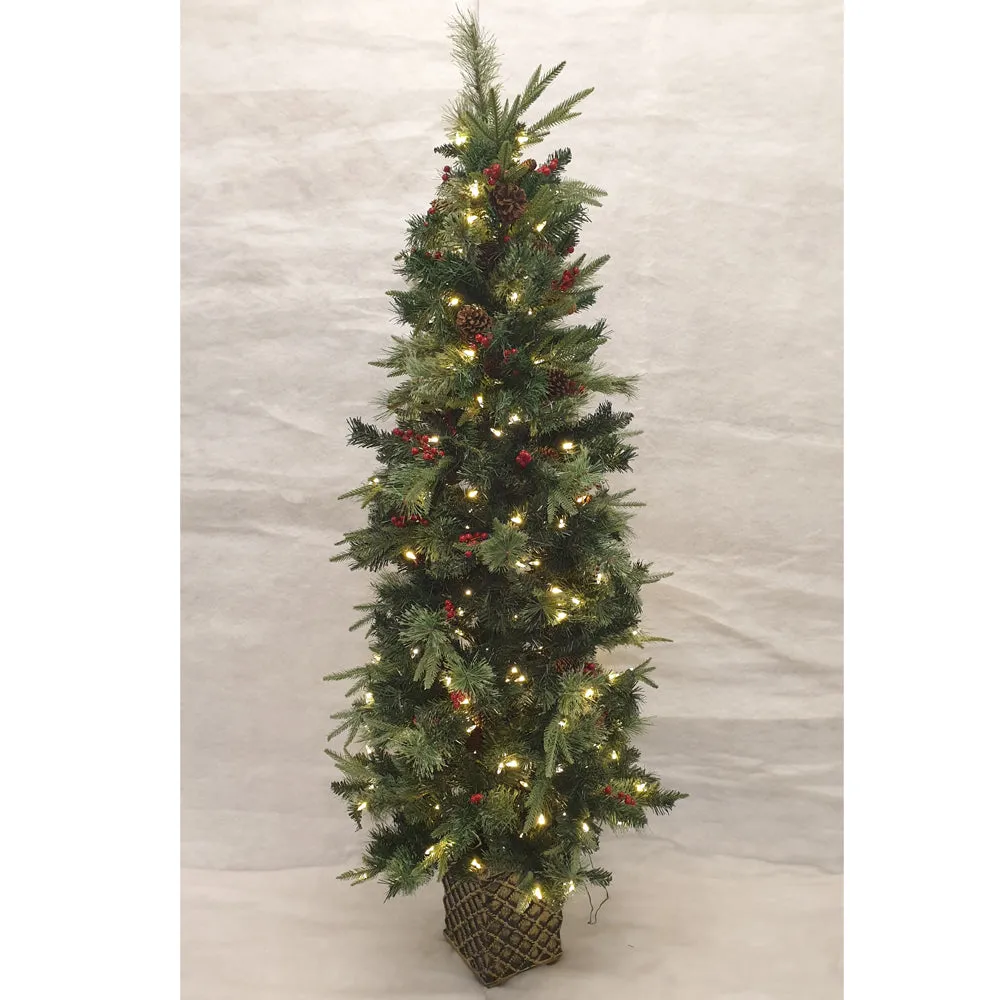 6.5ft Classic Potted Prelit Christmas tree