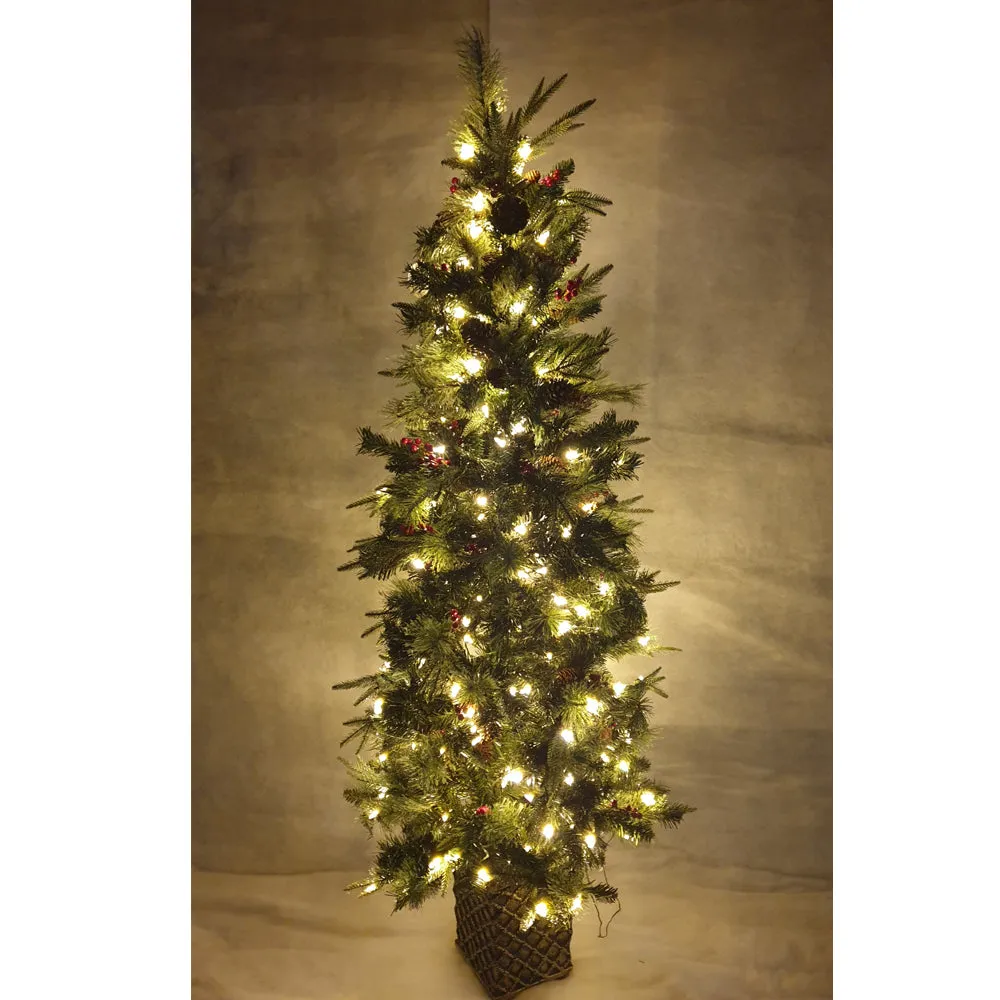 6.5ft Classic Potted Prelit Christmas tree