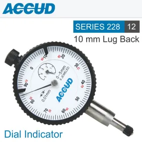 ACCUD DIAL INDICATOR 3MM BEZEL 0.01MM GRAD. LUG&FLAT BACK AC228-003-11