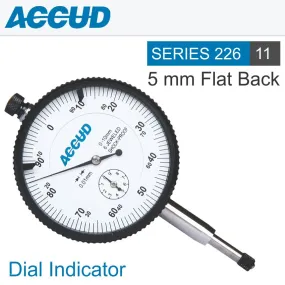 ACCUD SHOCKPROOF DIAL INDICATOR FLAT BACK 5MM AC226-005-12