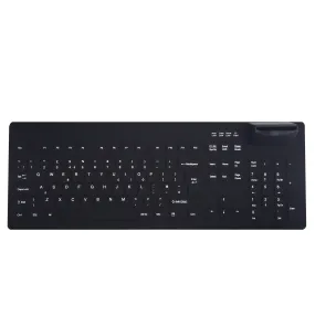 Active Key AK-C8200F Wipeable Keyboard with integrated Smart Card Reader in Black - Wired