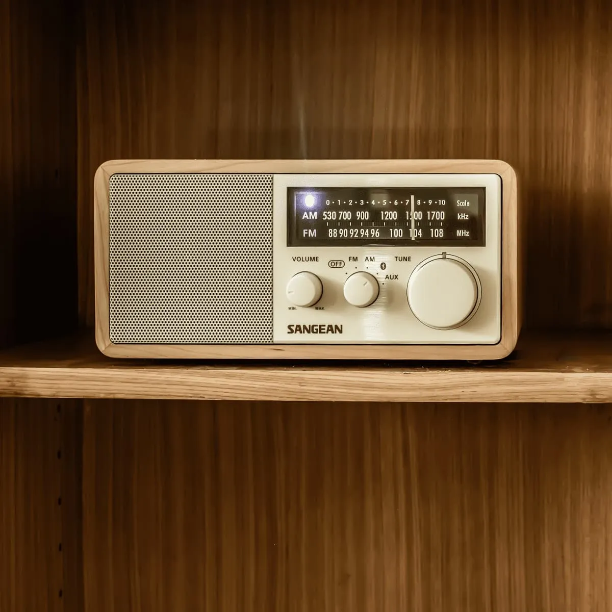 AM / FM / AUX / Bluetooth Wooden Cabinet Radio