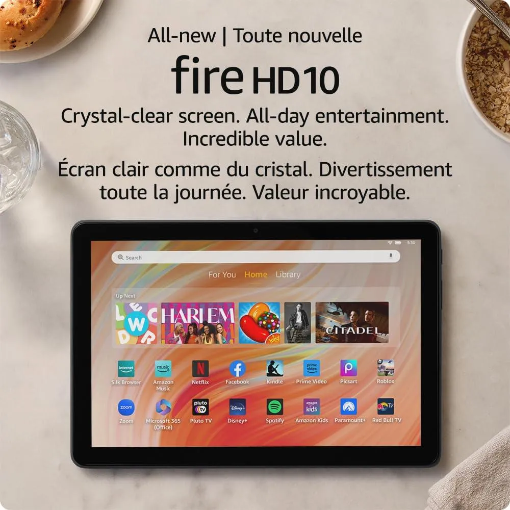 Amazon Fire HD 10 tablet.