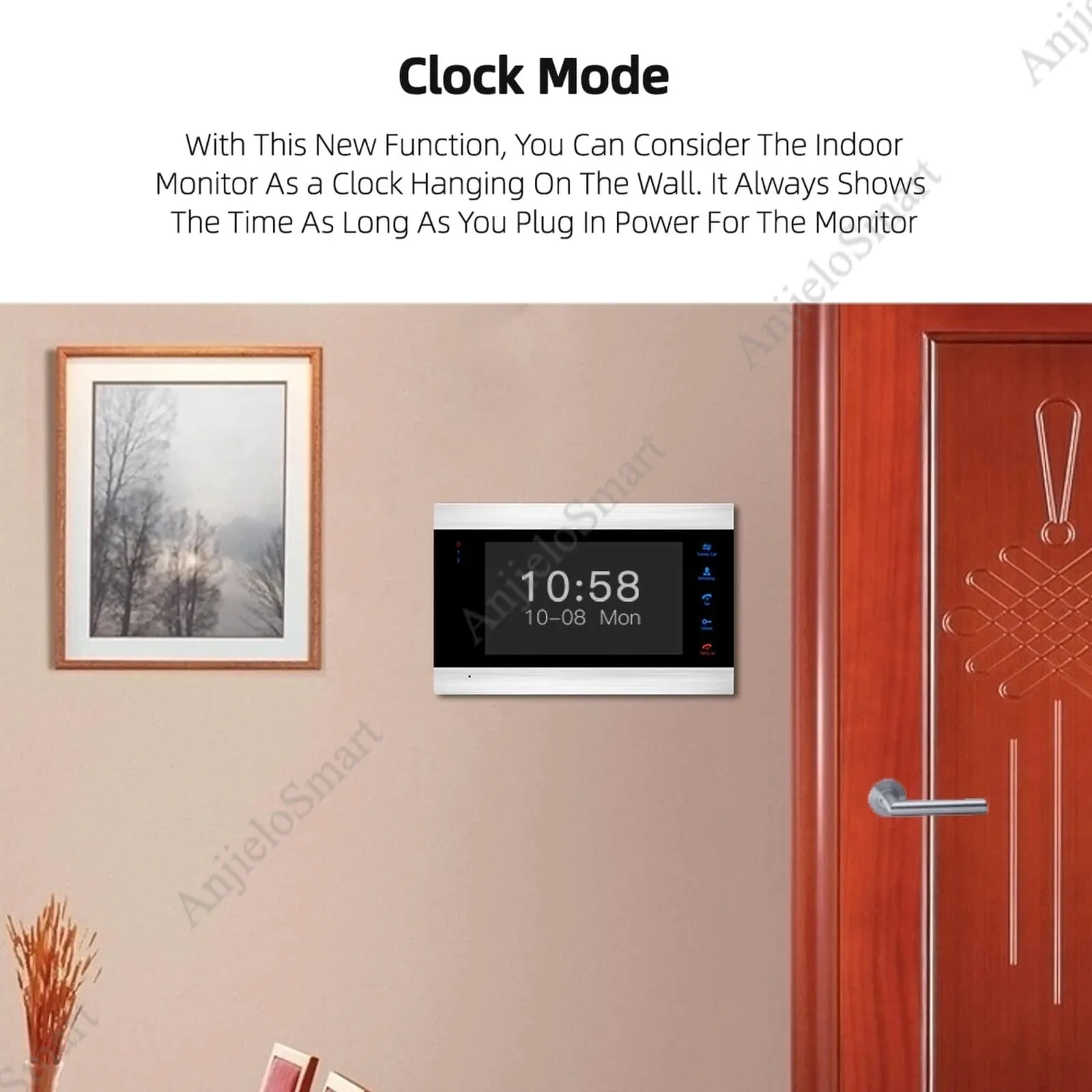 AnjieloSmart 7 inch Touch Button Video Doorbell Intercom Waterproof Door Phone intercom 1 monitor    1 doorphone   16G SD Card