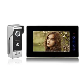 AnjieloSmart Wired Video Door Bell Intercom System with 7'' Inch Color Monitor Waterproof outdoor IR Camera for private homes