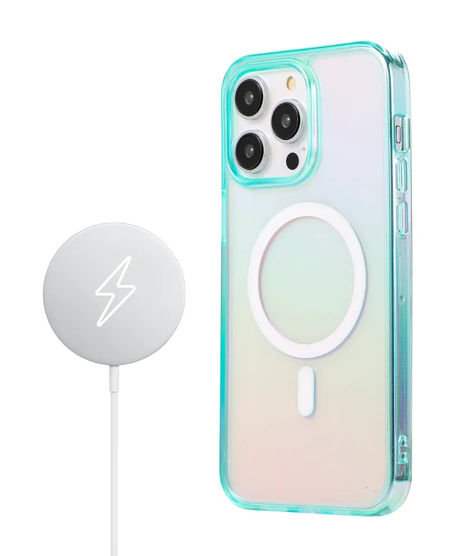 Aqua Holo Rainbow MagSafe Phone Case