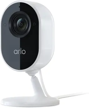 Arlo Essential 1080p Night Vision, 2 Way Audio Wired Indoor Camera, White - Certified Refurbished