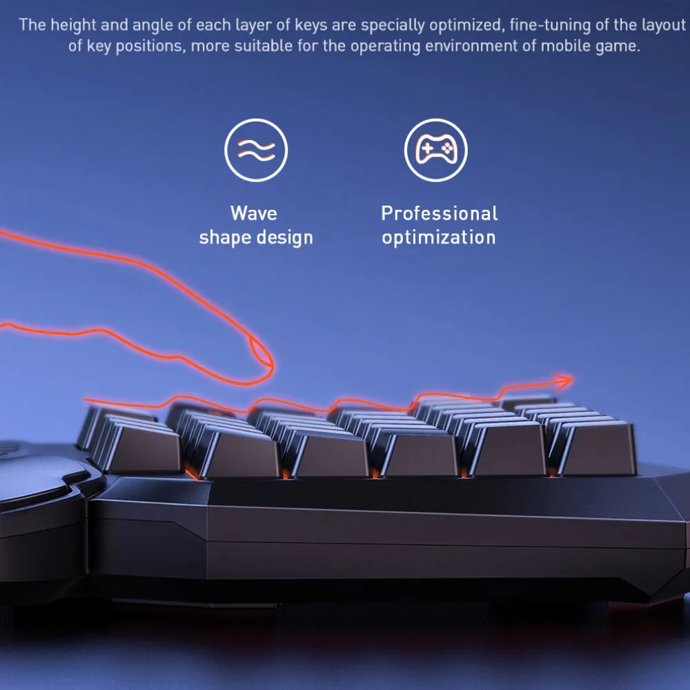 Baseus GAMO USB Corded One-Handed Blue Switch Gaming Keyboard with 35 programmable keys for PC and Mobile