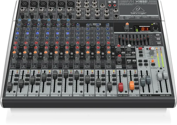 Behringer XENYX X1832USB Premium 18-Input 3/2-Bus Mixer with XENYX Mic Preamps and Compressors, British EQ, 24-Bit Multi-FX Processor and USB/Audio Interface - Each