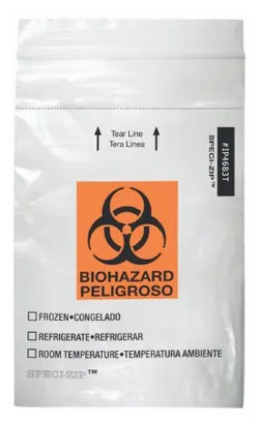 Biohazard Specimen Bag SPECI-ZIP™ Clear Bag 4 X 6 Inch - Fisher Scientific  Mfr# 22310402