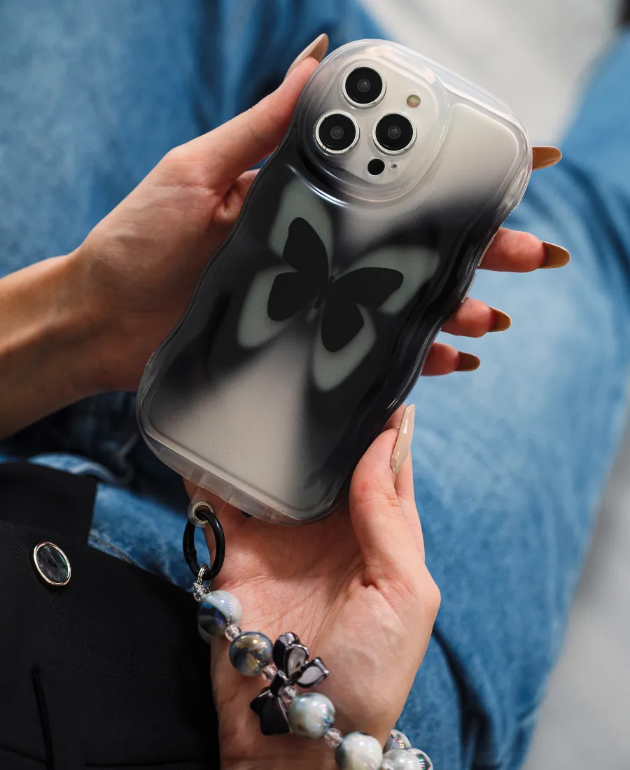 Black Butterfly Wavy Phone Case
