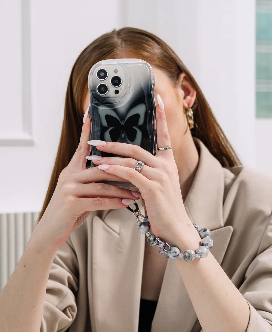 Black Butterfly Wavy Phone Case