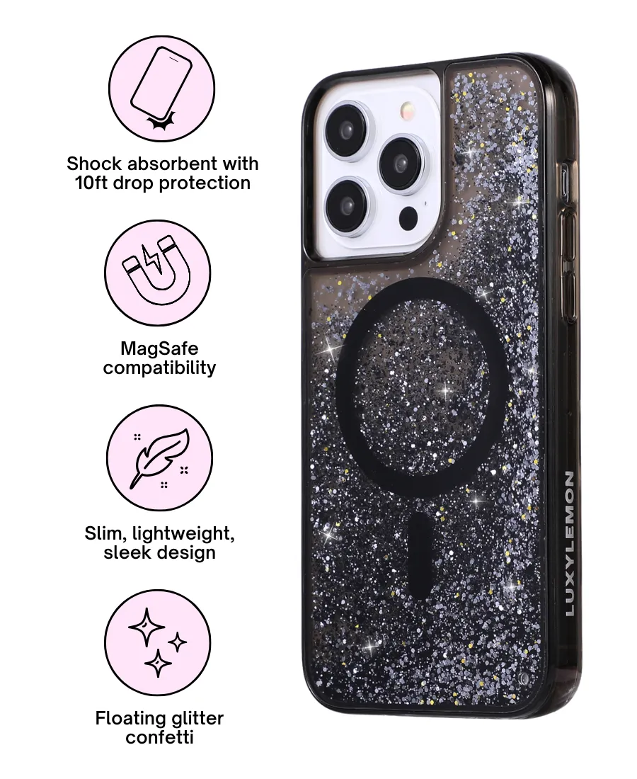 Black Glitter MagSafe Phone Case