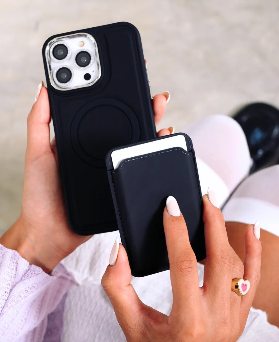 Black MagSafe Cardholder Case Set