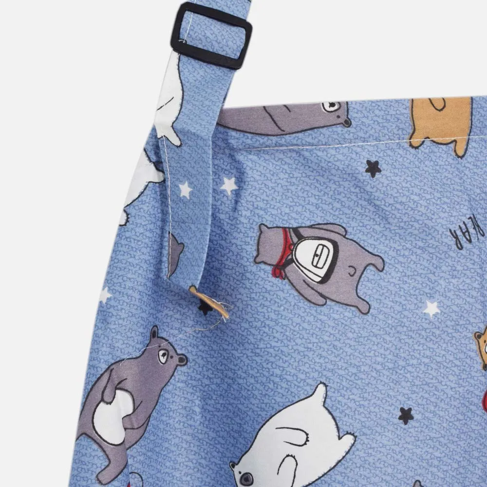 Blue Bear Printed Multi-Purpose Nursing Cover For Breast Feeding