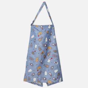 Blue Bear Printed Multi-Purpose Nursing Cover For Breast Feeding