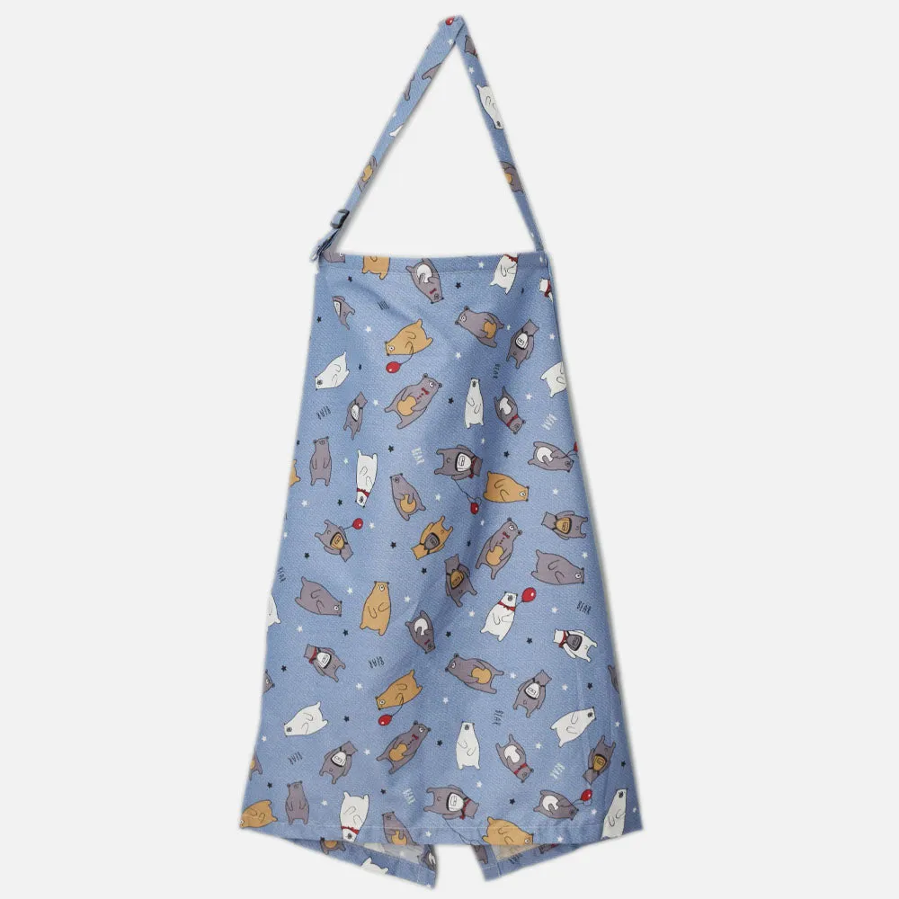 Blue Bear Printed Multi-Purpose Nursing Cover For Breast Feeding