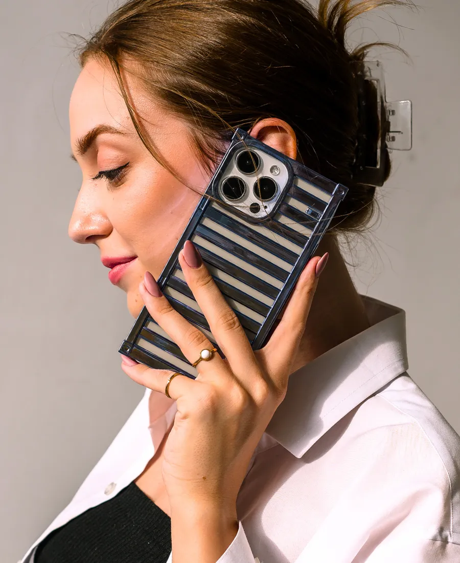 Blue Metallic Boxy Phone Case