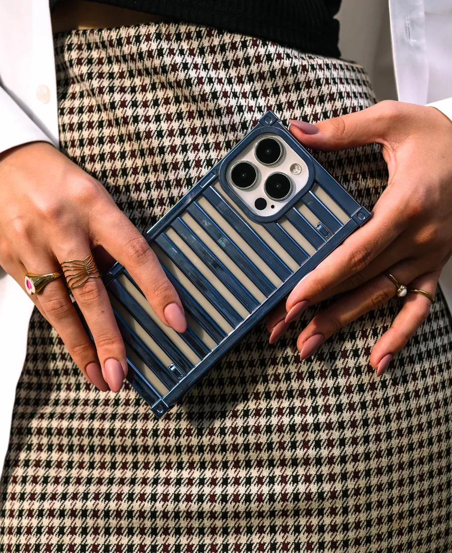 Blue Metallic Boxy Phone Case