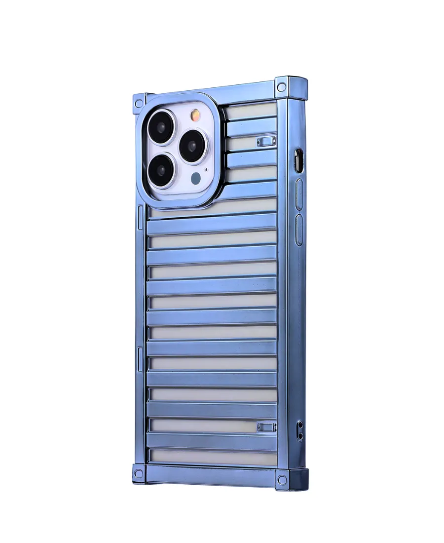 Blue Metallic Boxy Phone Case