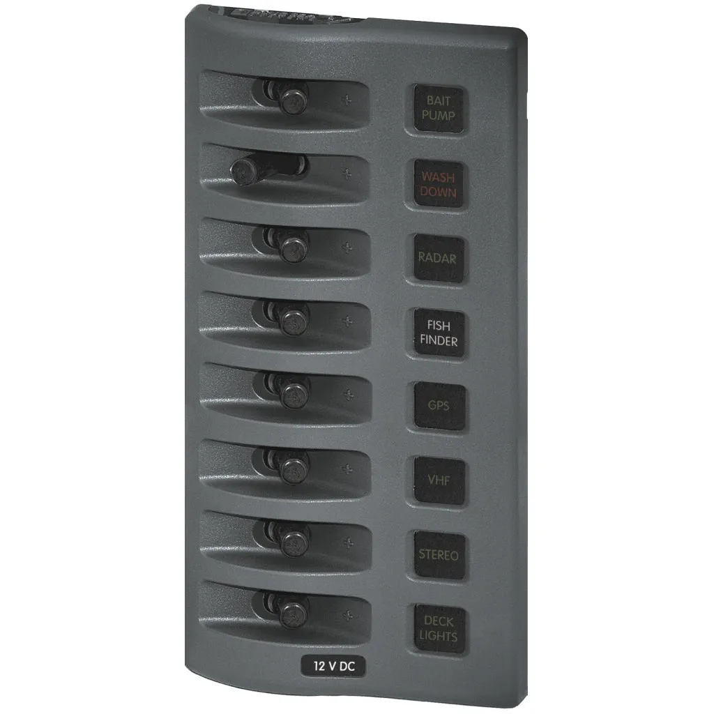 Blue Sea 4308 WeatherDeck 12V DC Fuse Panel  8 Pos