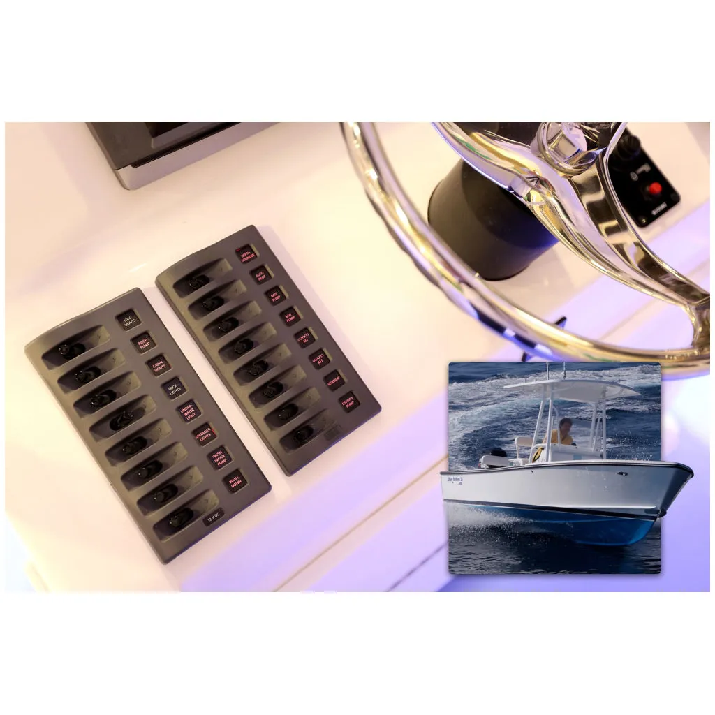 Blue Sea 4308 WeatherDeck 12V DC Fuse Panel  8 Pos