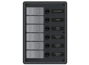 Blue Sea Water Resistant Fuse Panel 6 Position 12V DC - Slate Grey