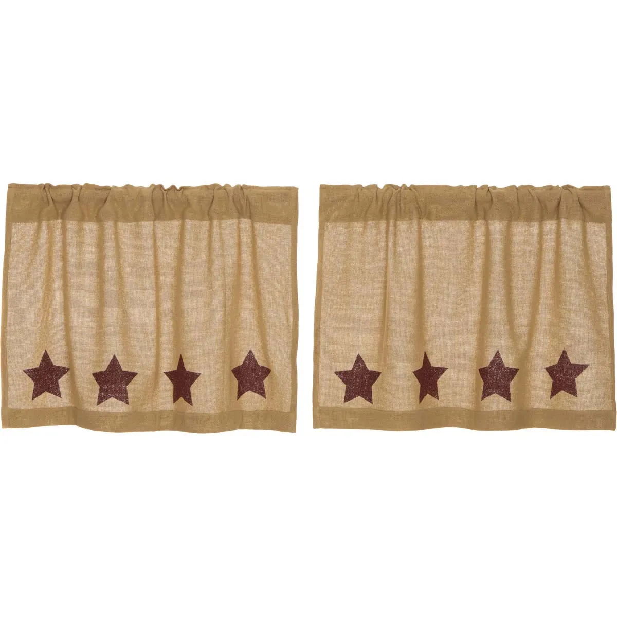 Burlap w/ Stencil Stars Tier Set of 2