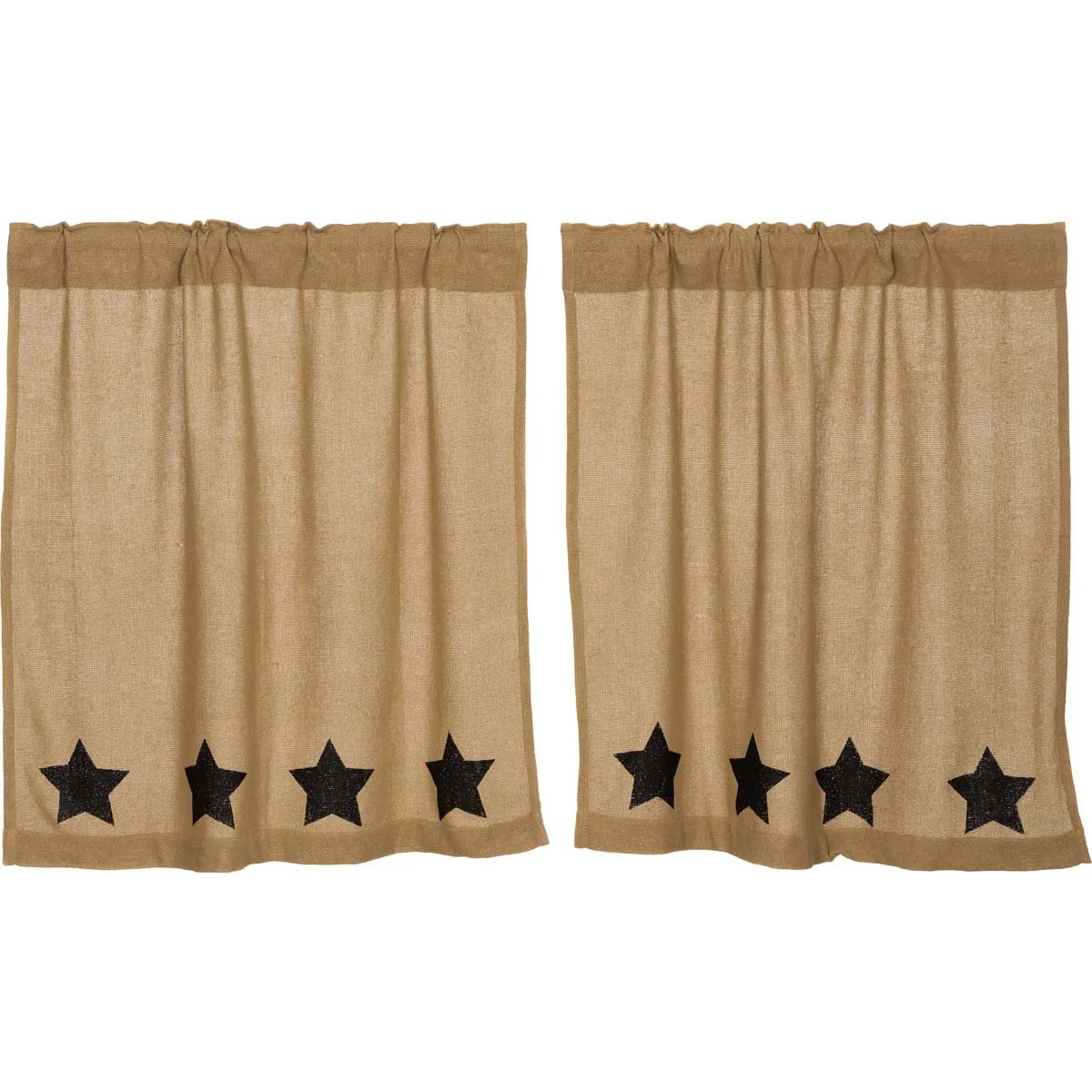Burlap w/ Stencil Stars Tier Set of 2