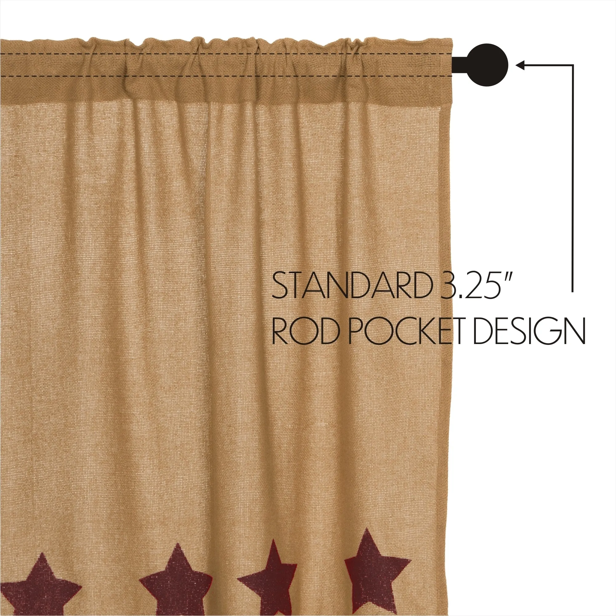 Burlap w/ Stencil Stars Tier Set of 2