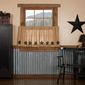 Burlap w/ Stencil Stars Tier Set of 2