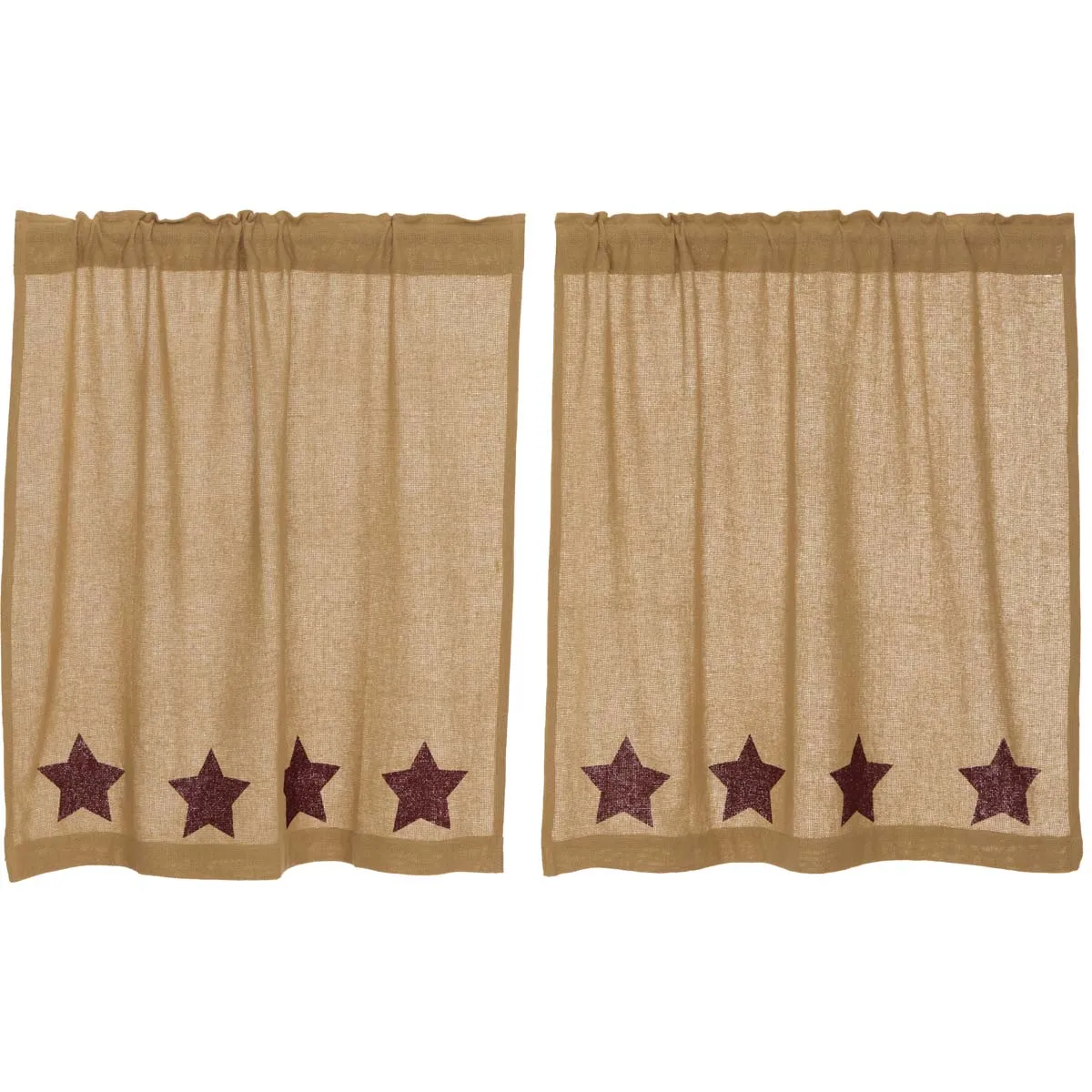Burlap w/ Stencil Stars Tier Set of 2