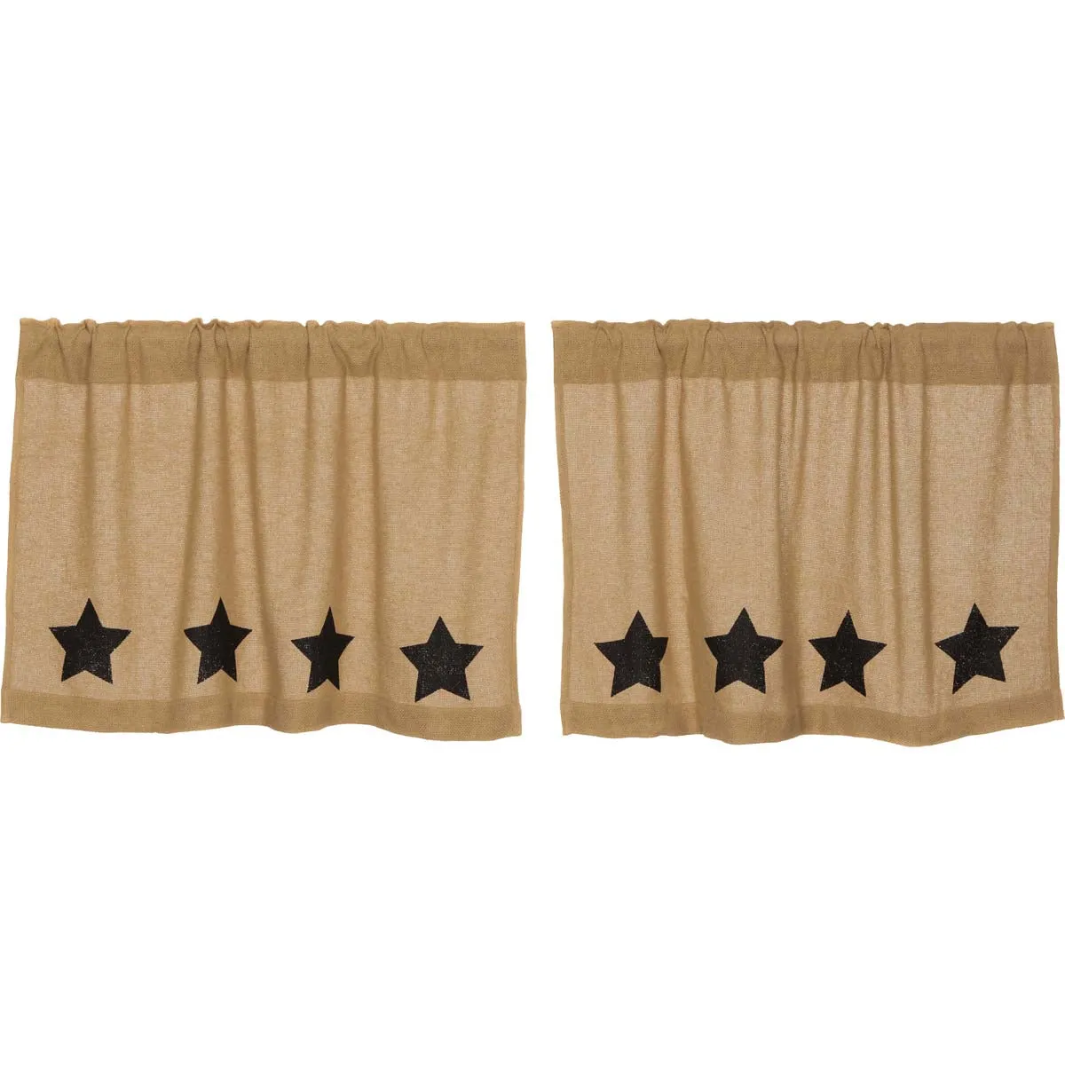 Burlap w/ Stencil Stars Tier Set of 2