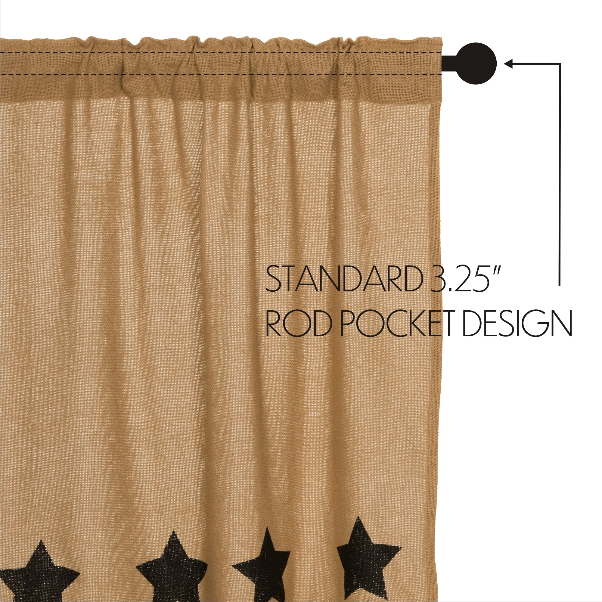 Burlap w/ Stencil Stars Tier Set of 2