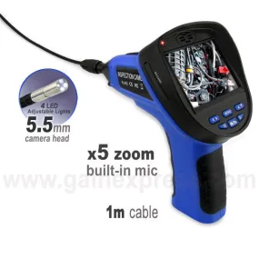 C0599E_1M_5.5mm Industrial 3.5 Endoscope 5.5mm Camera Video & Sound Recording Borescope w/ Mic