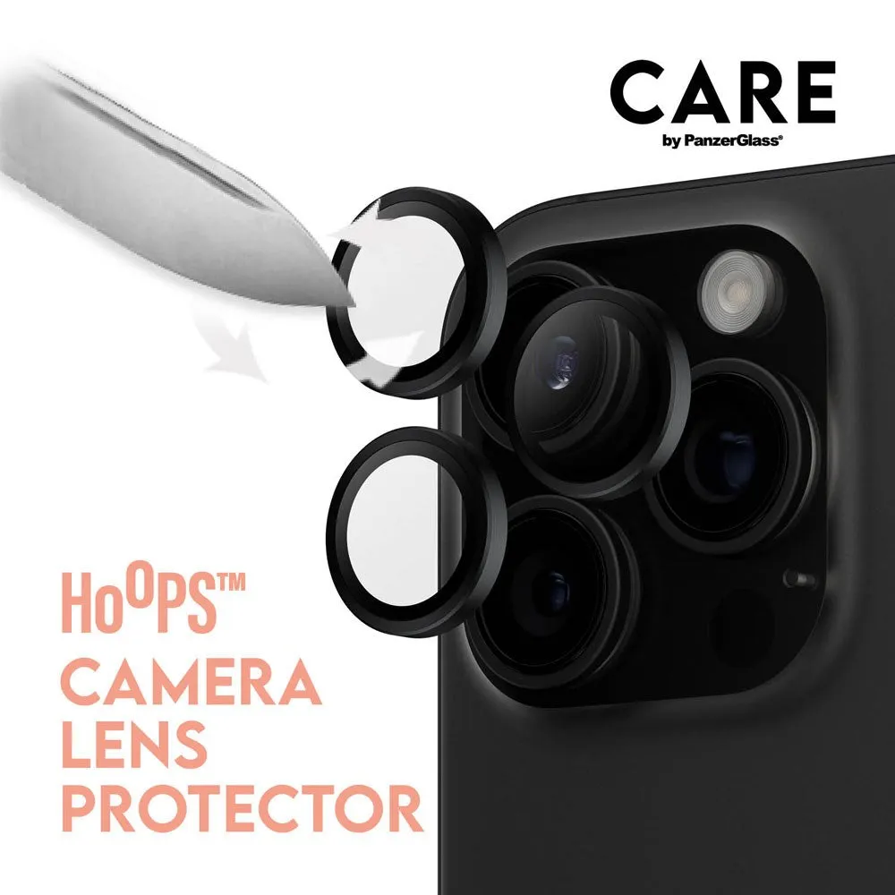 CARE By PanzerGlass iPhone 16 Pro 3-i-1 FLAGSHIP MagSafe Bundle - Cover / Privacy Skærmbeskyttelse (UWF) / Kamerabeskyttelse - Gennemsigtig / Sort