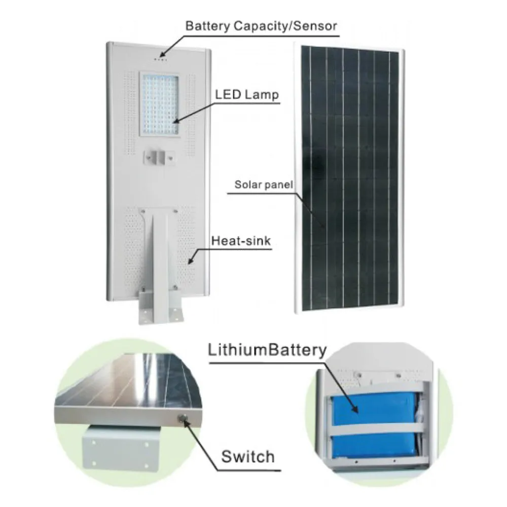 CASTOR | Solar LED Street Light | 40 Watt | 4300 Lumens | 3000K-6000K | Parking Lot Light | Solar All in One Street Light | 5 Years Warranty